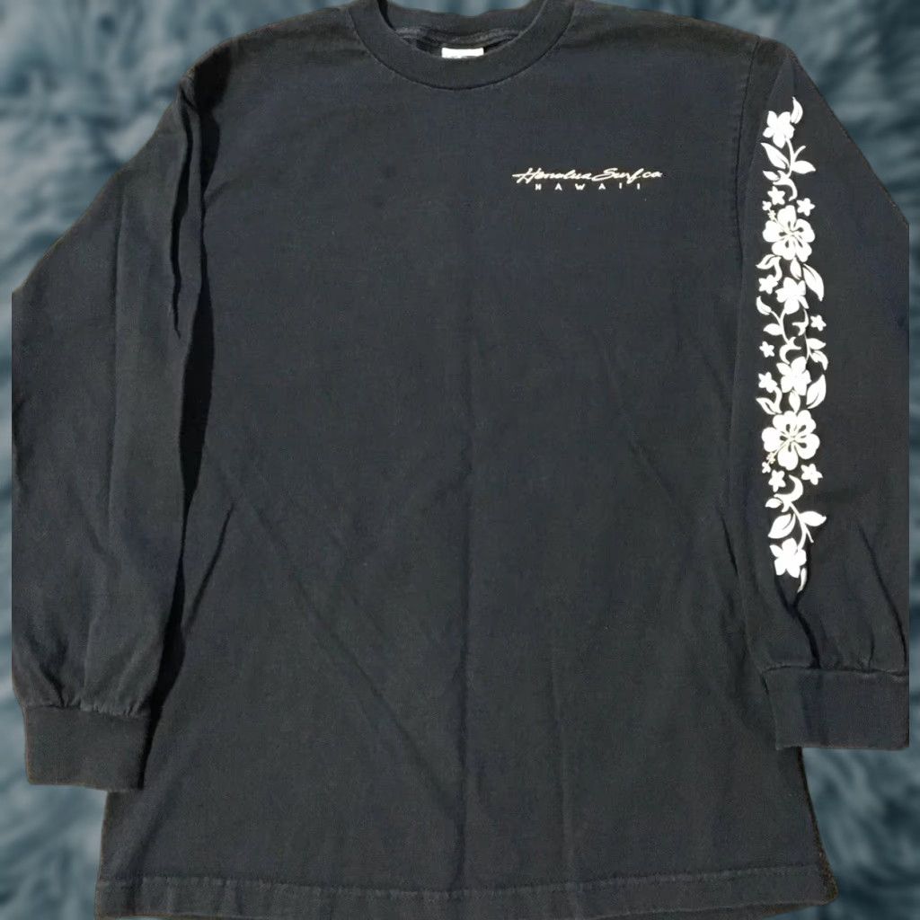 CO VINTAGE Honolulu Surf Co Shirt M Long Sleeve Blue Surfing Beach 90s Hawaii Flower Surf Ocean Beach Mens Size US M / EU 48-50 / 2 - 1 Thumbnail