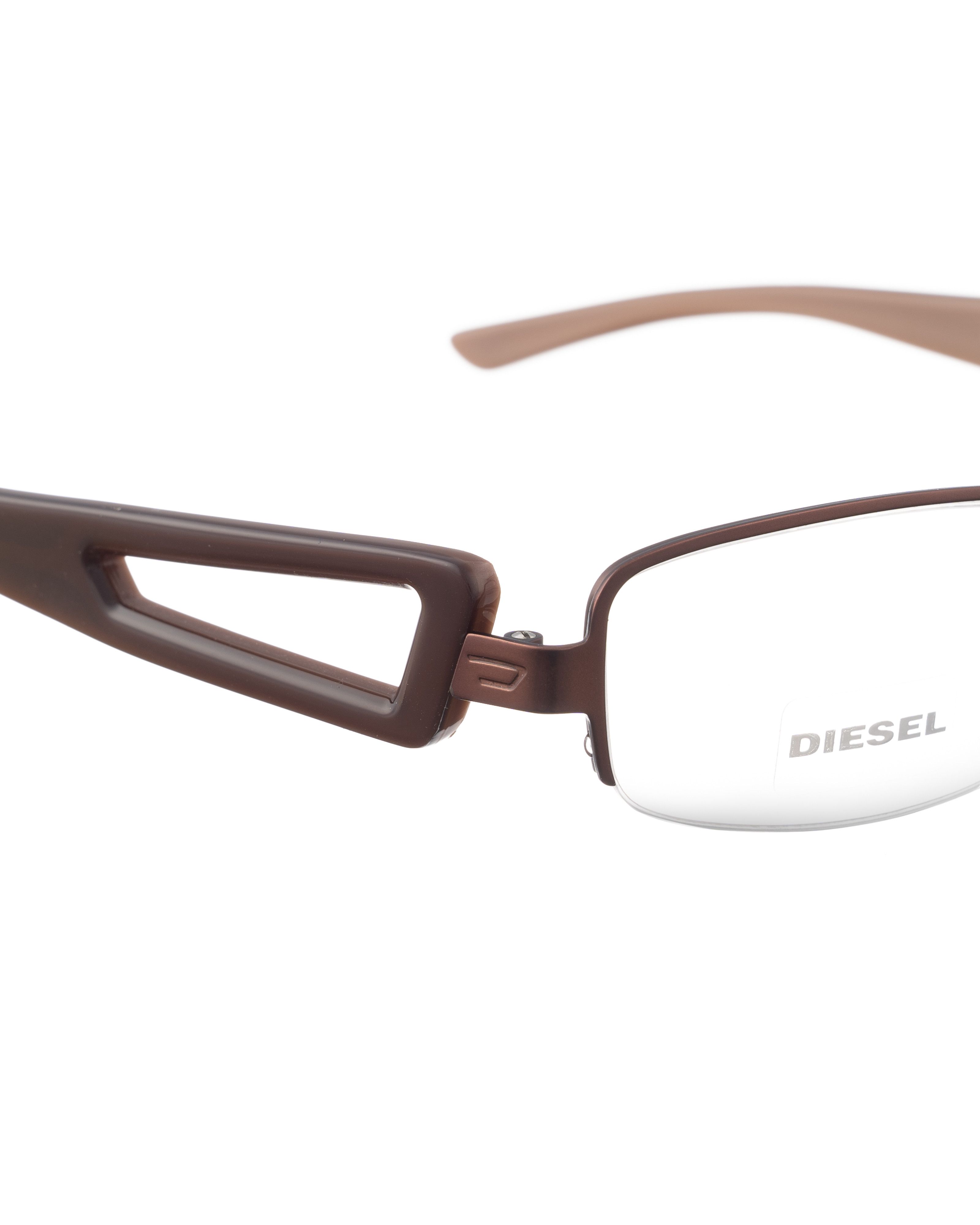 Diesel Diesel 00s Brown Half Rim Glasses with Temples with Cut Outs Size ONE SIZE - 3 Thumbnail
