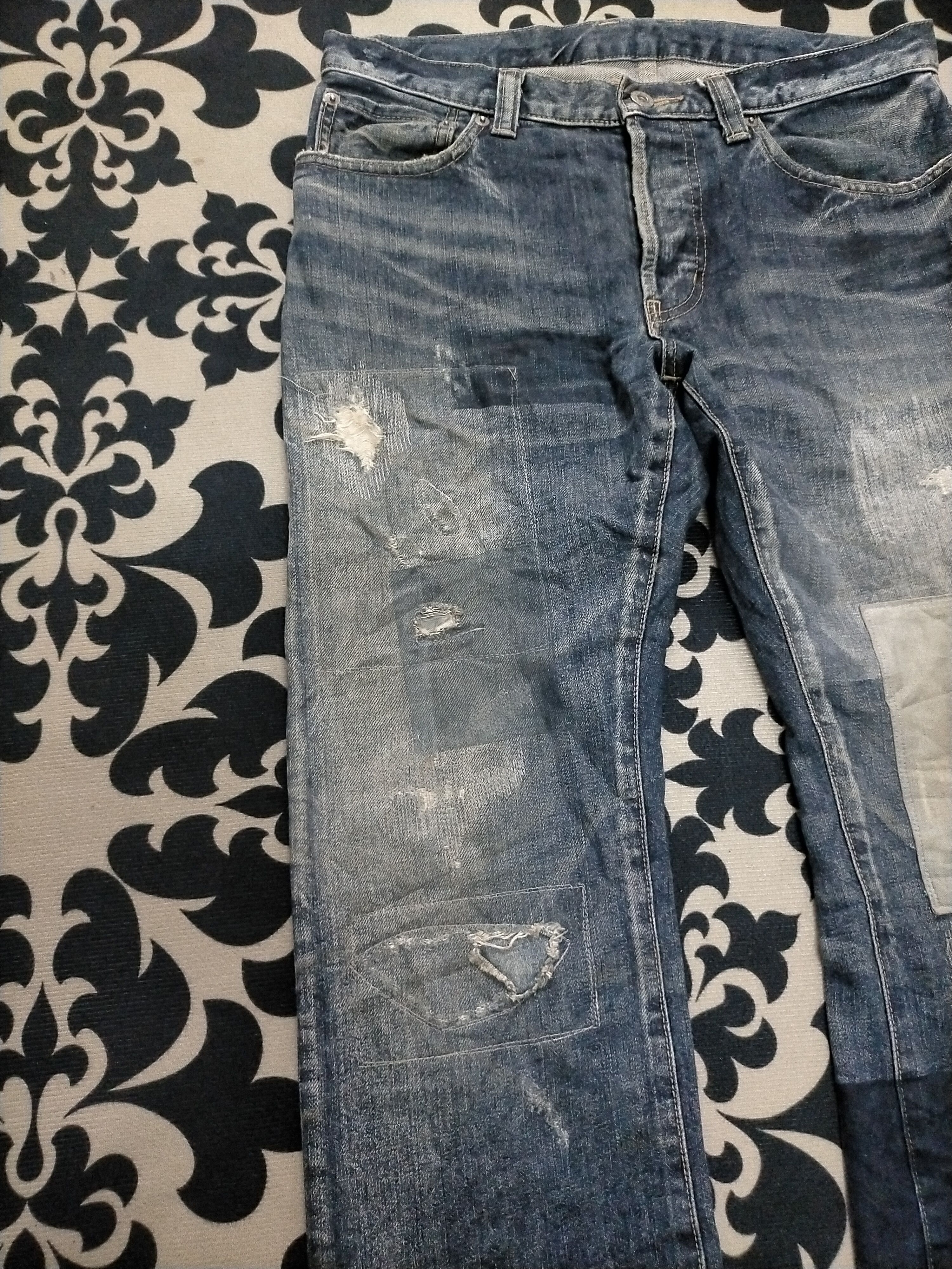 Takeo Kikuchi 🔥Takeo Kikuchi Shahiko Patchwork Distressed Jeans Size US 30 / EU 46 - 4 Thumbnail