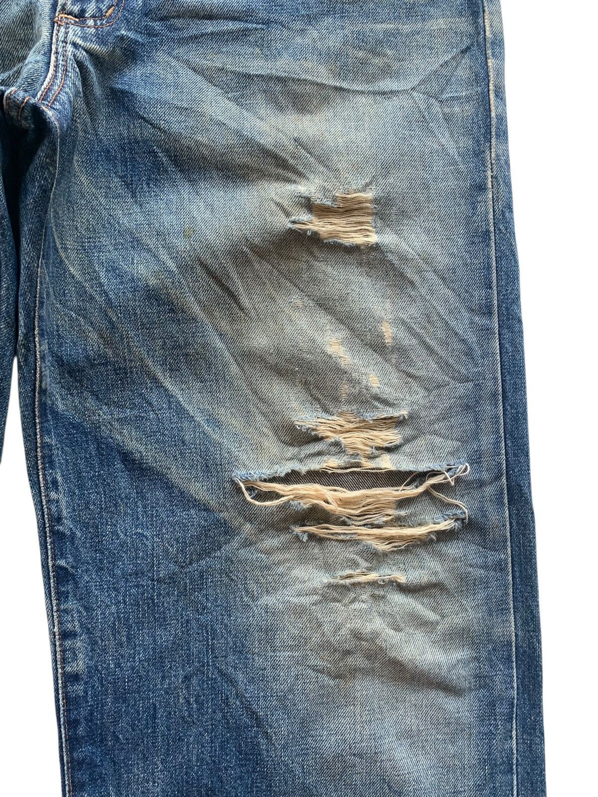 Wrangler VINTAGE WRANGLER SELVEDGE BAGGY RUSTY DISTRESSED DENIM Size US 33 - 14 Thumbnail