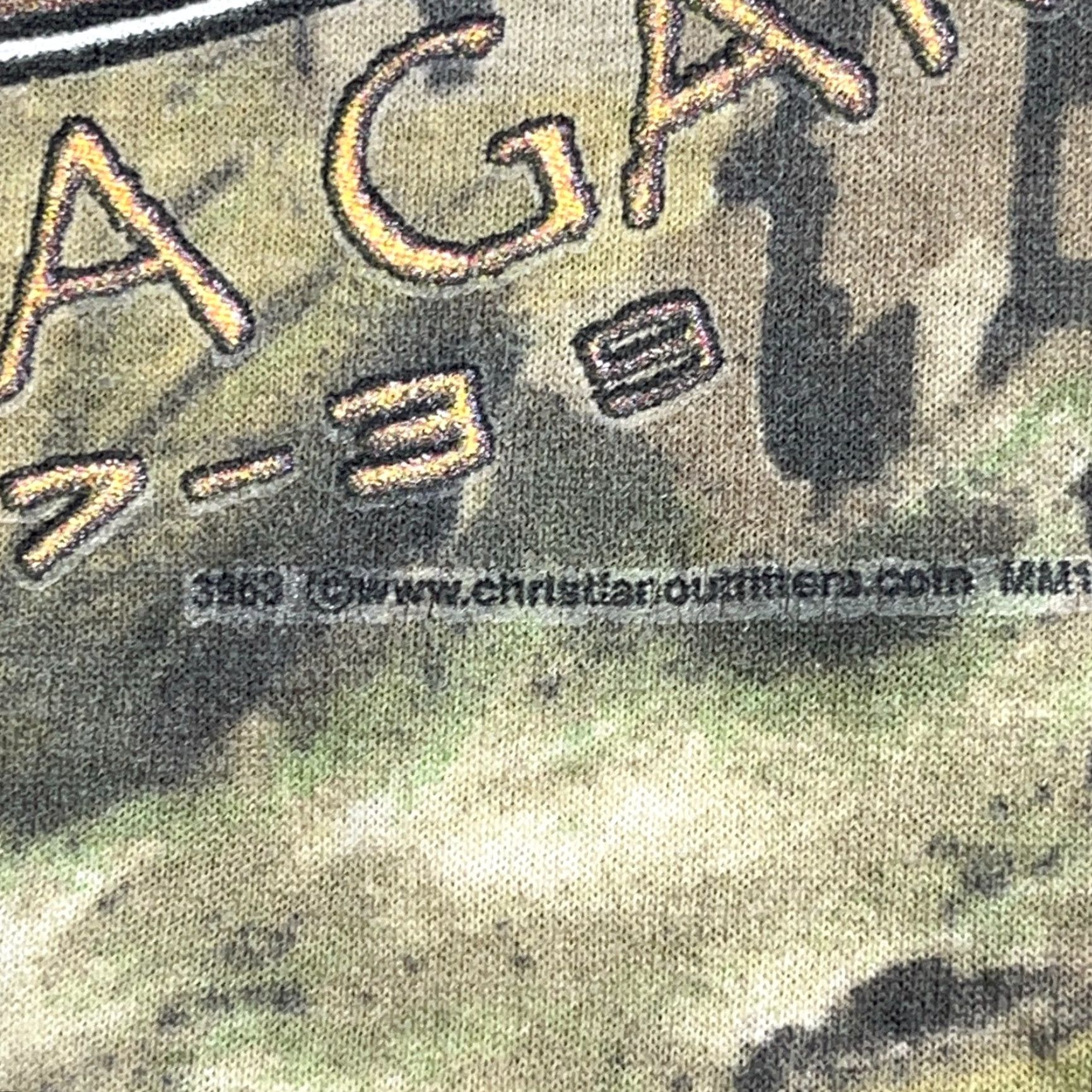 Vintage VINTAGE Jesus Shirt Men M Camouflage Tee 90s Retro Logo Catawba's Best Green Cotton Jersey Short Sleeve Crew Neck Shirt Mens Size US M / EU 48-50 / 2 - 4 Thumbnail