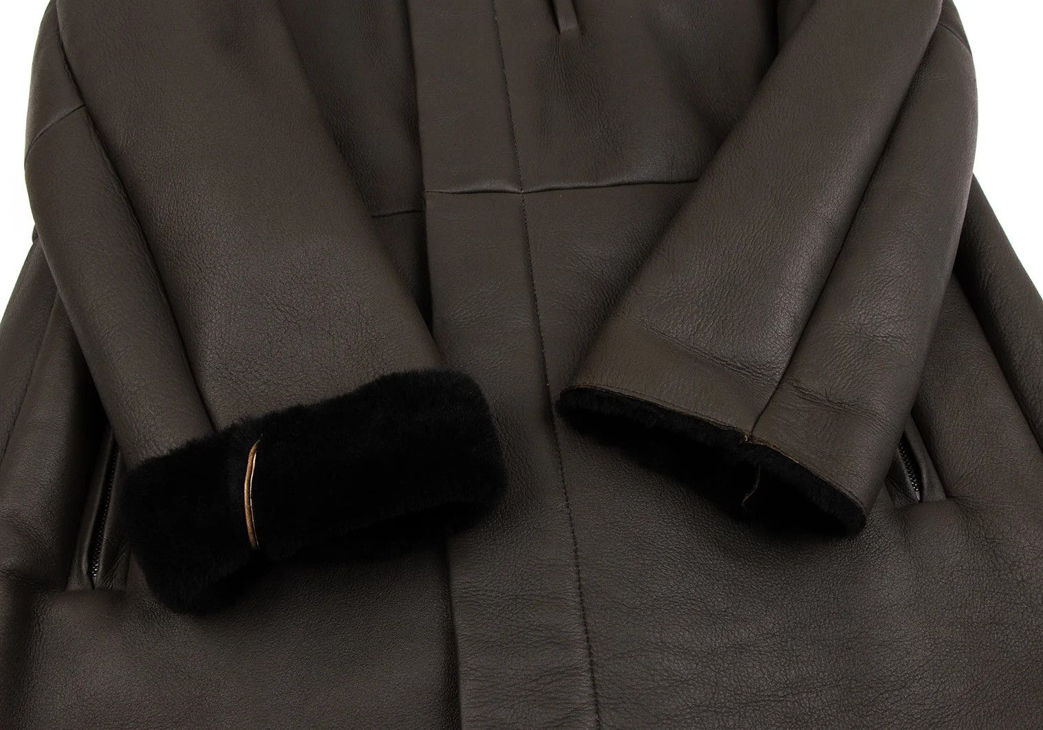 Armani Collezioni Lamb Leather Shearling Coat in Brown Black Size 54 Size US XXS / EU 40 - 8 Thumbnail