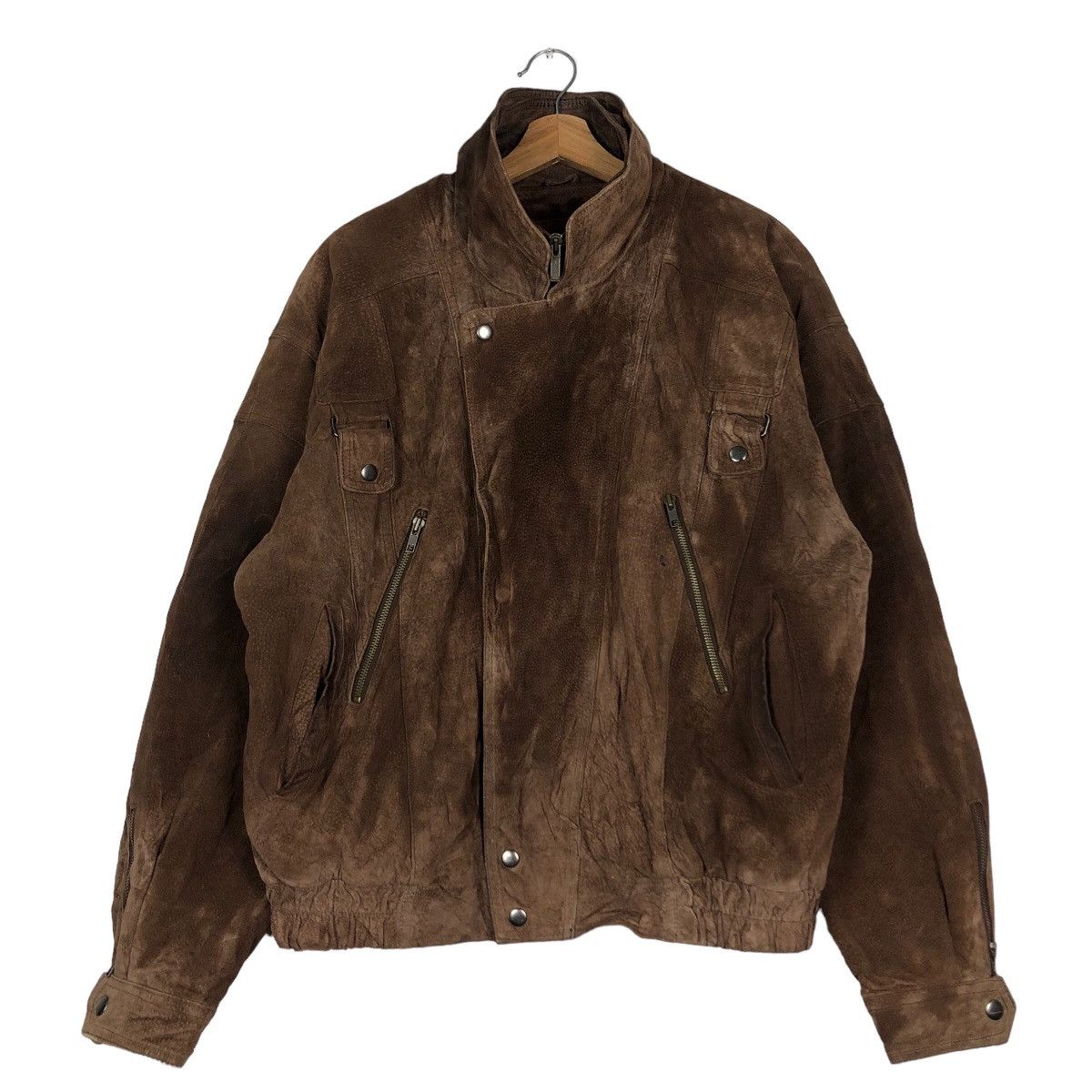 Issey Miyake 🔥Vintage Genuine Leather Jacket Biker Wilsons Leather Size US L / EU 52-54 / 3 - 1 Thumbnail