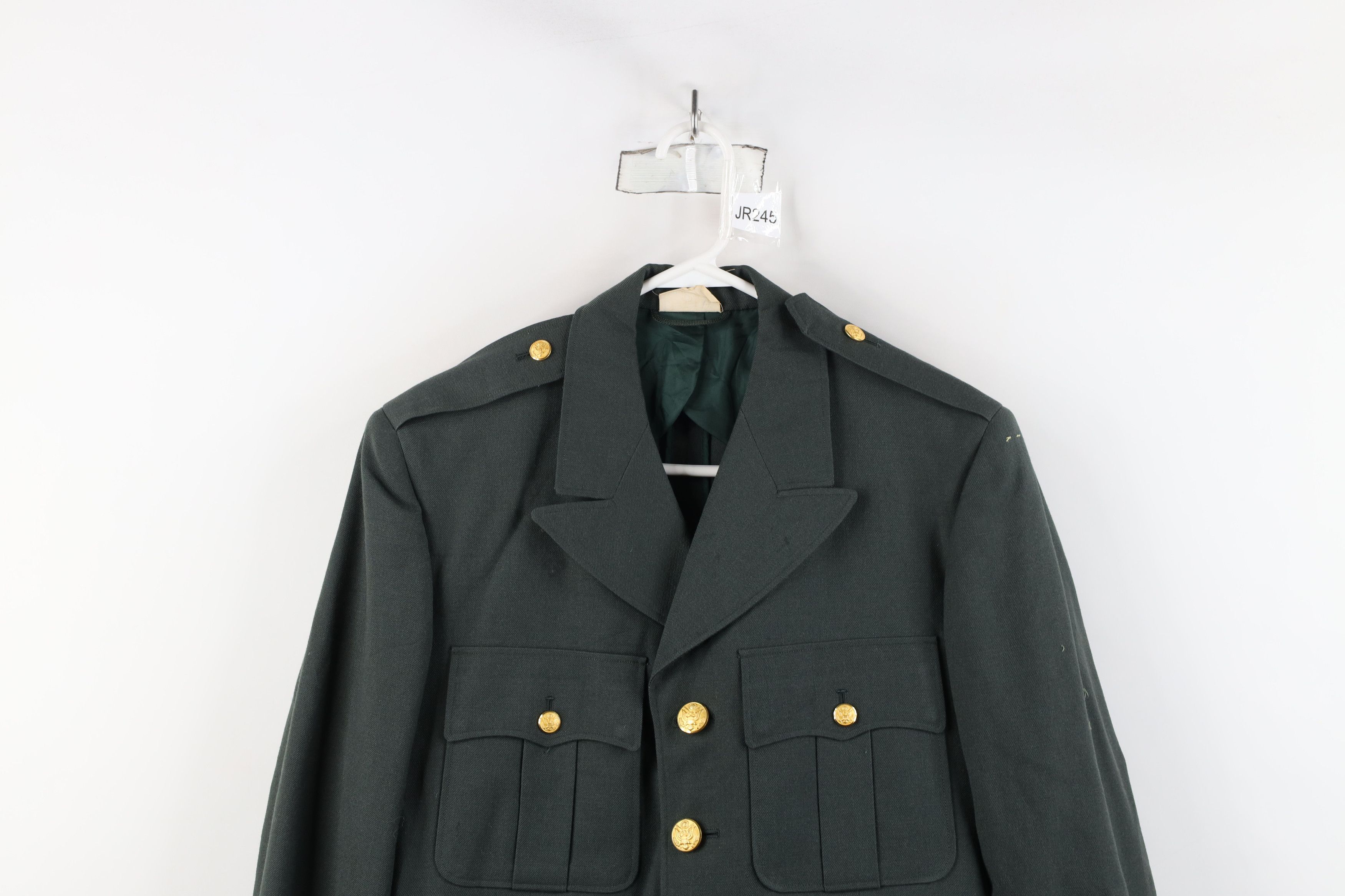 Vintage Vintage 60s Vietnam War Serge Green Army Officer Jacket Coat Size US L / EU 52-54 / 3 - 2 Thumbnail