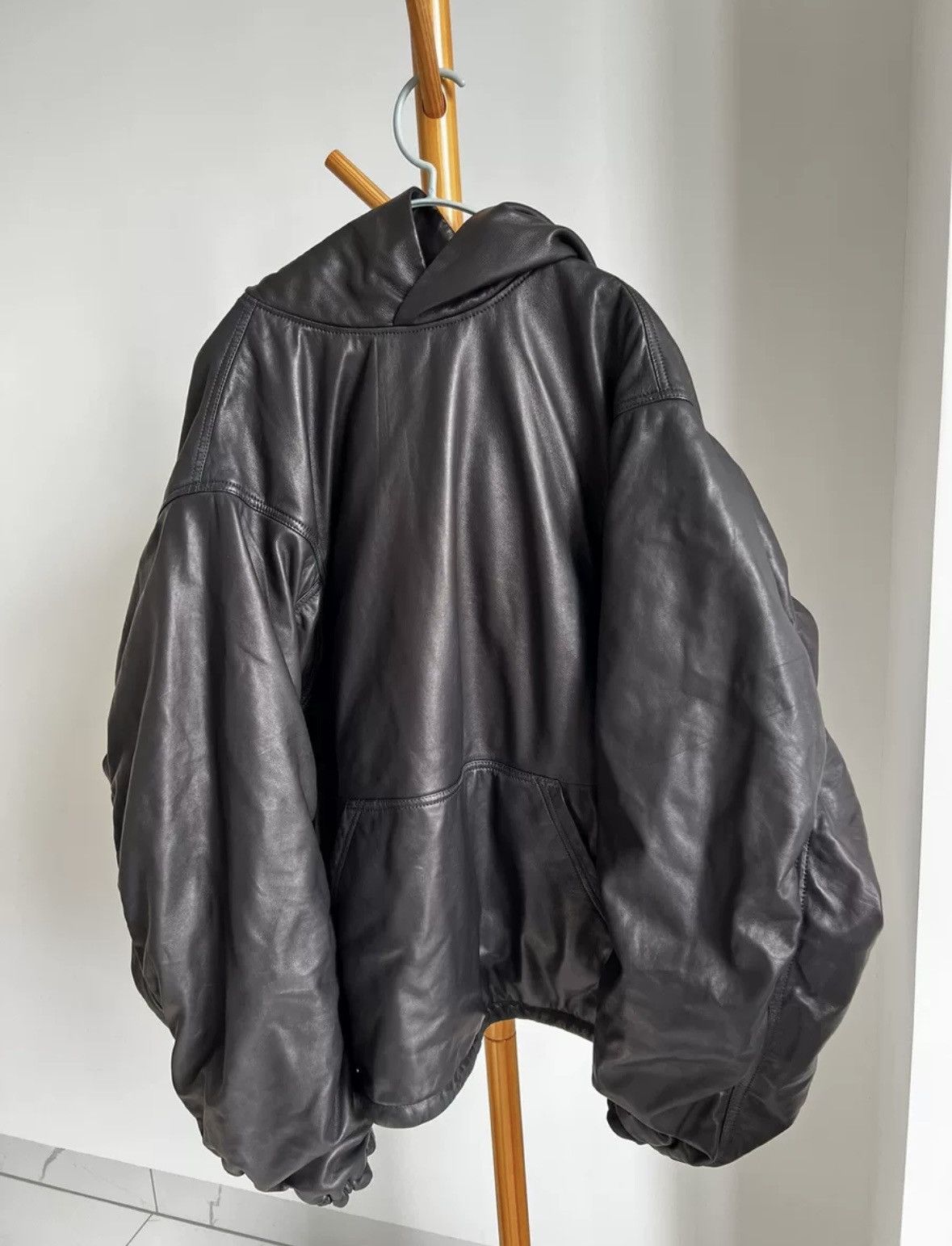 Balenciaga Balenciaga leather hoodie | Grailed