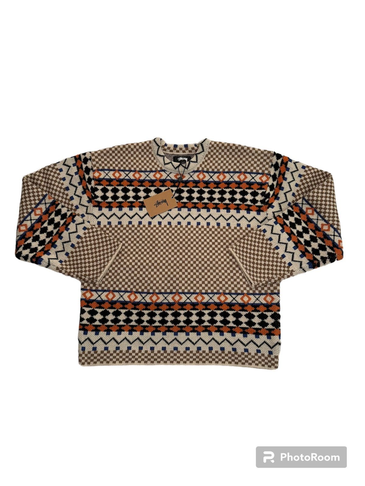 STUSSY JACQUARD KNIT CREW NOMA t.d.-