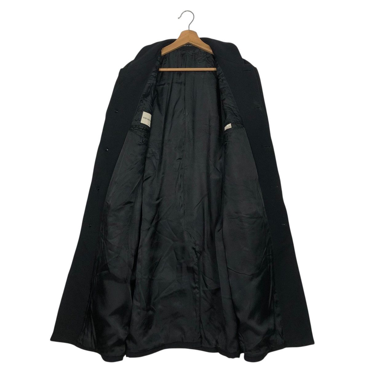 Emporio Armani 🔥RICH BLACK VINTAGE FLY LONG COATS WOOL EMPORIO ARMANI ITALY Size US M / EU 48-50 / 2 - 16 Thumbnail