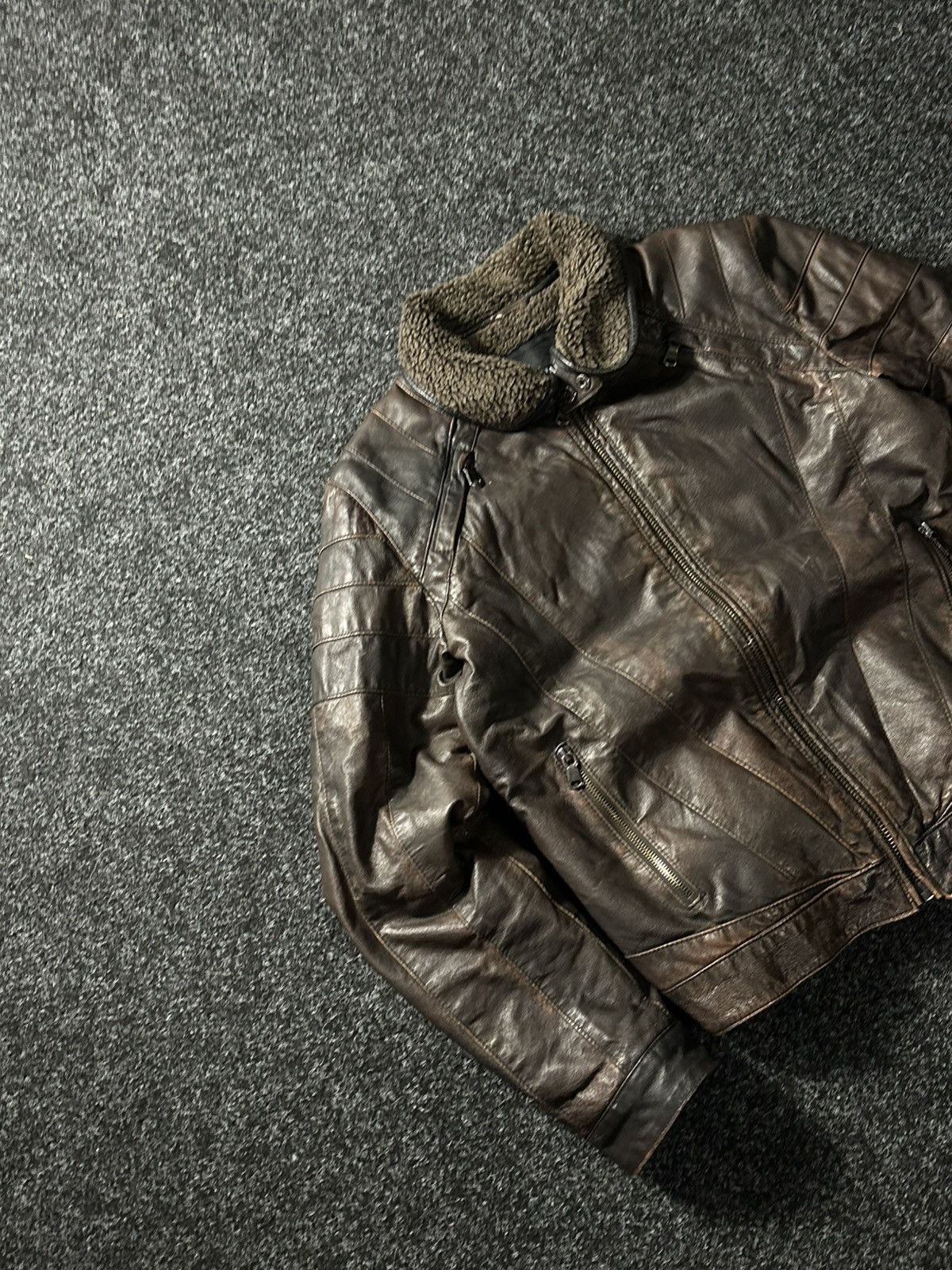 Vintage 🚨Vintage 90s Leather Biker Jacket-West Style Maison Margiela Size US S / EU 44-46 / 1 - 2 Thumbnail