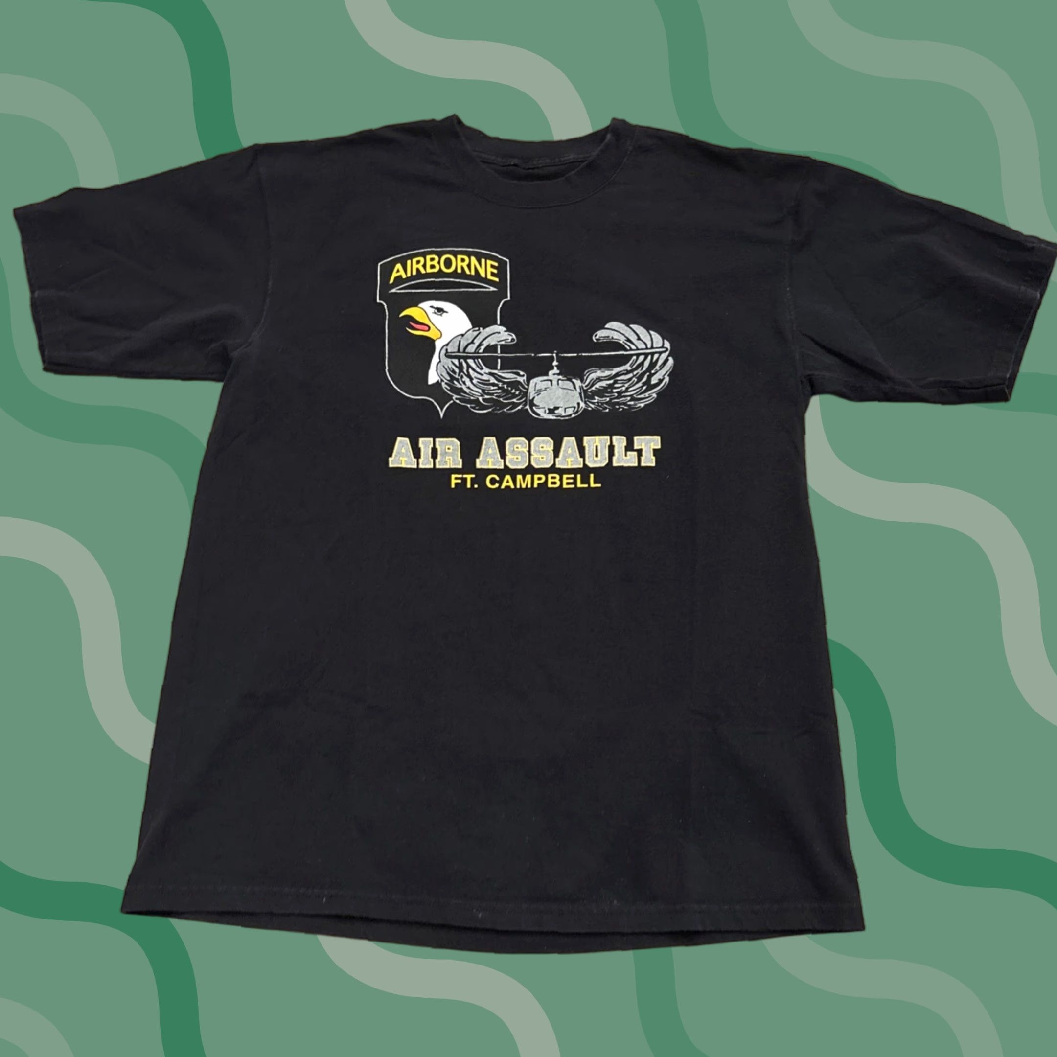 Vintage VINTAGE Airborne Air Assault FT. Campbell Kentucky T Shirt XL Black Men T-Shirt Military 1980s-90s Size US XL / EU 56 / 4 - 1 Thumbnail