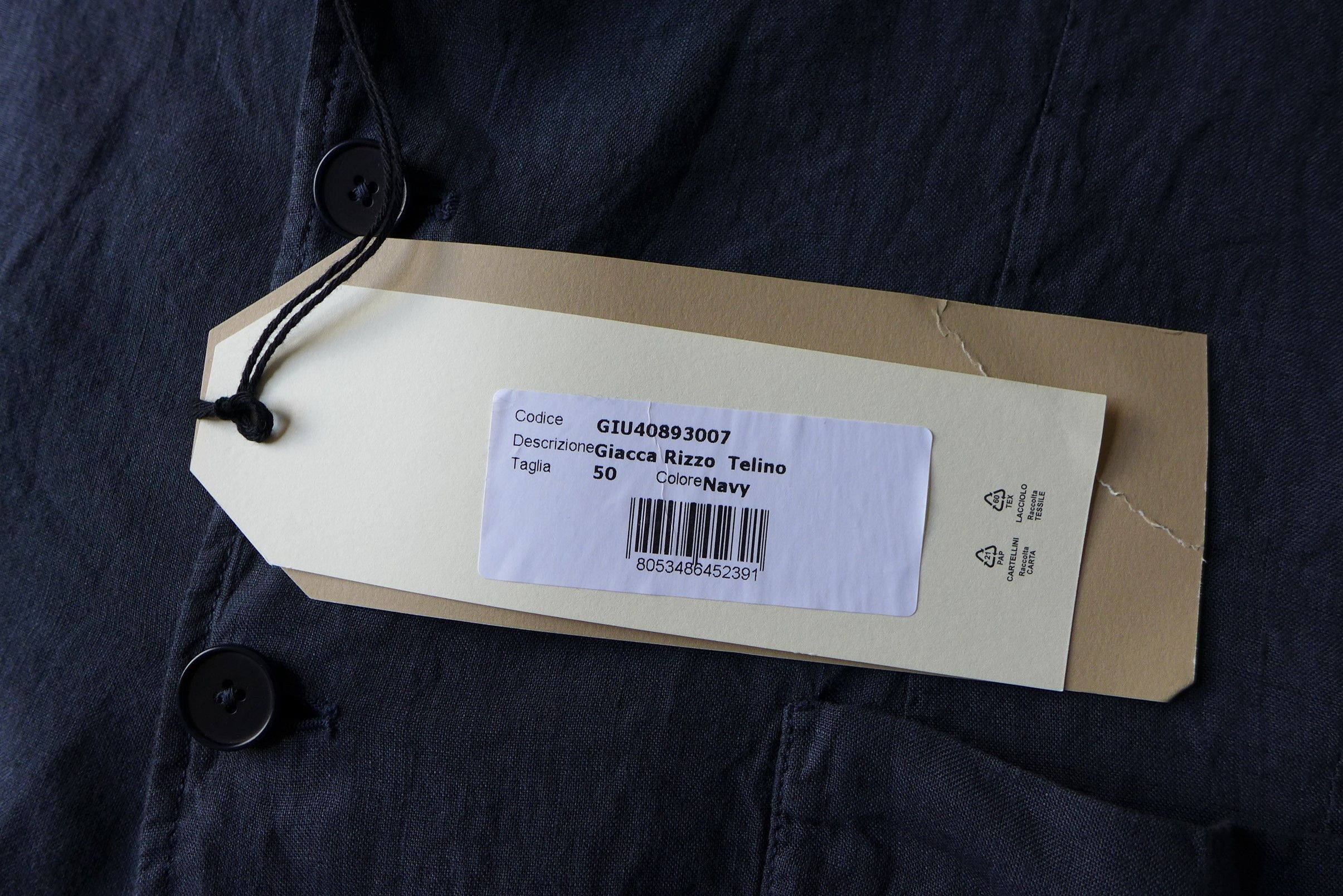 Barena Barena Rizzo Telino Unstructured Blazer - Navy Linen Size US M / EU 48-50 / 2 - 12 Thumbnail