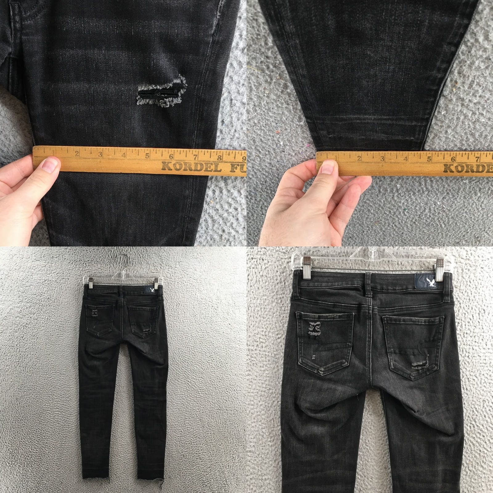 American Eagle Outfitters American Eagle Outfitters Jegging Ankle Jeans Womens 0R Black Denim Distressed Jeans Womens Regular 0 Size 25" / US 0 / IT 36 - 9 Thumbnail