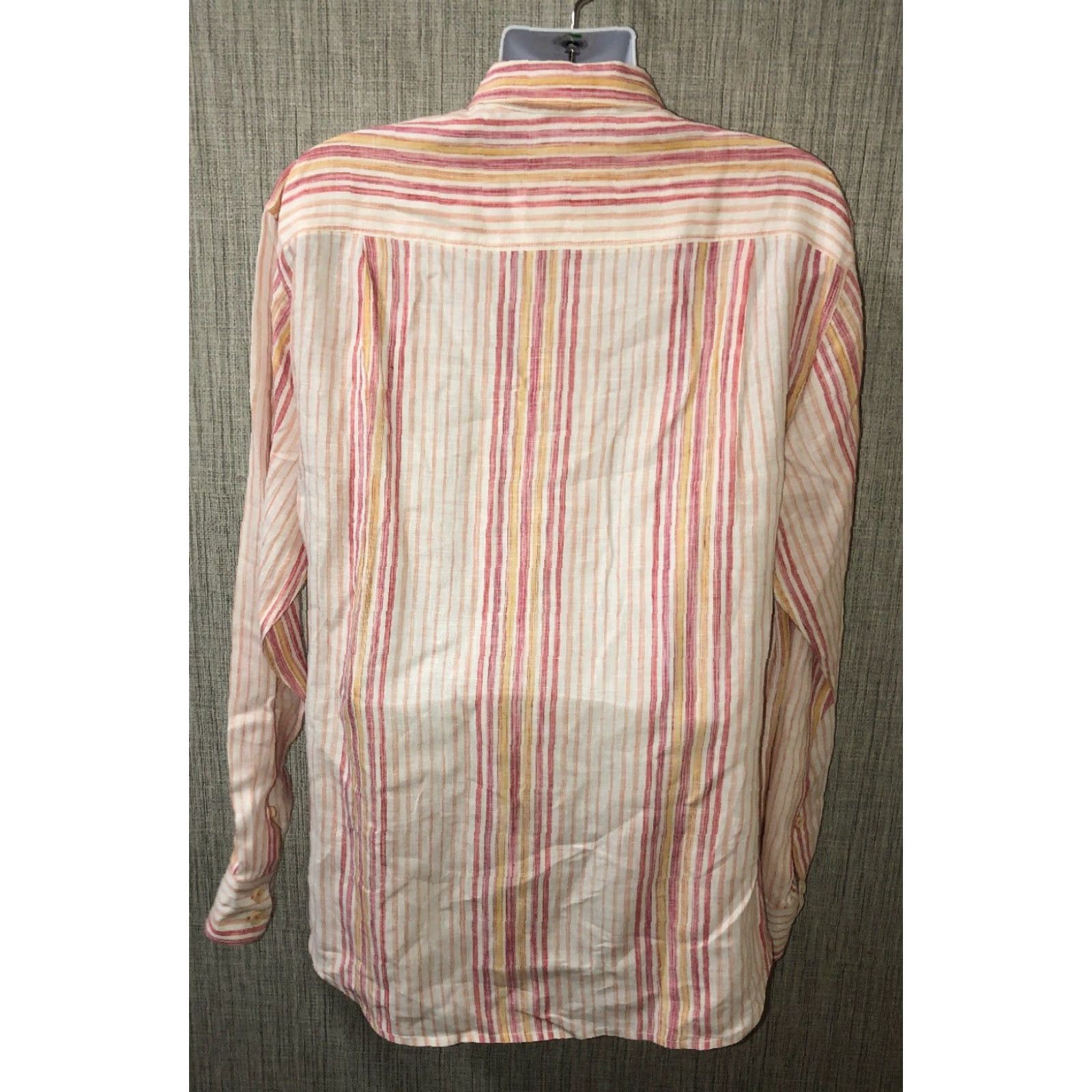 Tommy Bahama Tommy Bahama Relax Mens Button-Front Shirt Large Linen Multicolor Striped Colorful Shirt Casual Mens Clothing Size US L / EU 52-54 / 3 - 5 Thumbnail