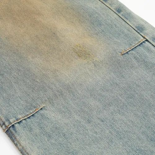 VIBE Men's punk trend loose straight washed distressed jeans Size US 32 / EU 48 - 6 Thumbnail