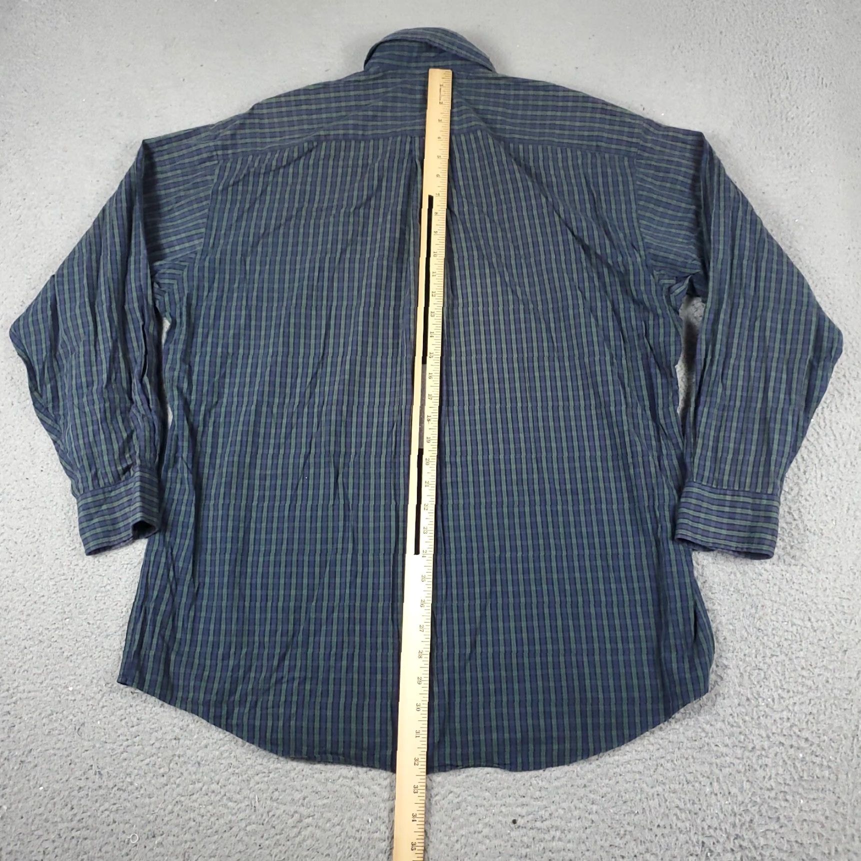 Tommy Hilfiger Tommy Hilfiger Dress Shirt Mens 15.5 Green Purple Plaid Long Sleeve Button Up Casual Business Size 40R - 4 Thumbnail