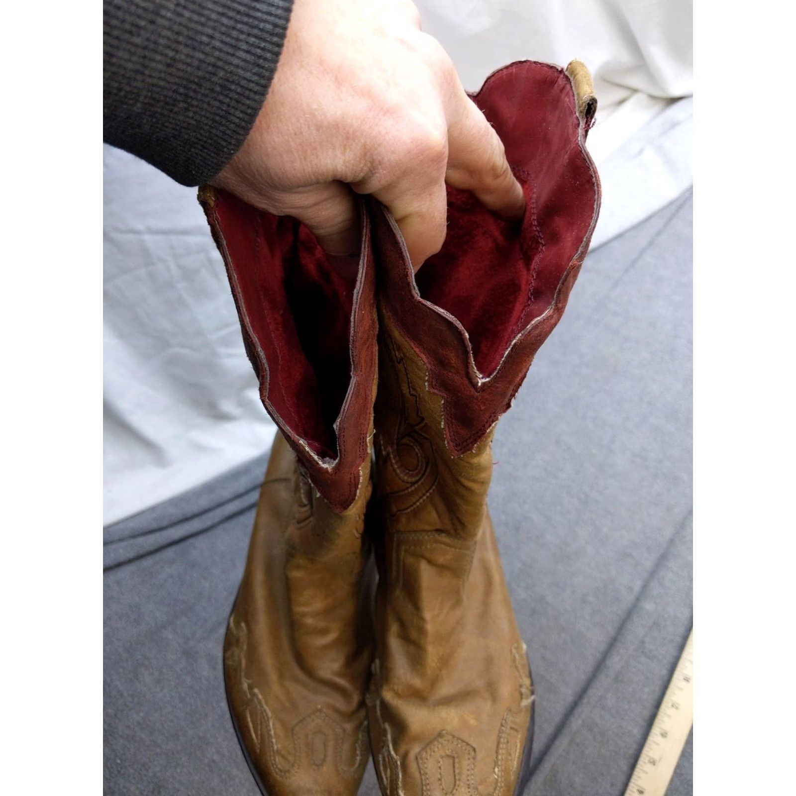 Vintage Coconuts Boots Womens Size 8 Brown Western Mid-Calf Pointed Toe Block Heel Embroidered Casual Shoes Size US 8 / IT 38 - 4 Thumbnail