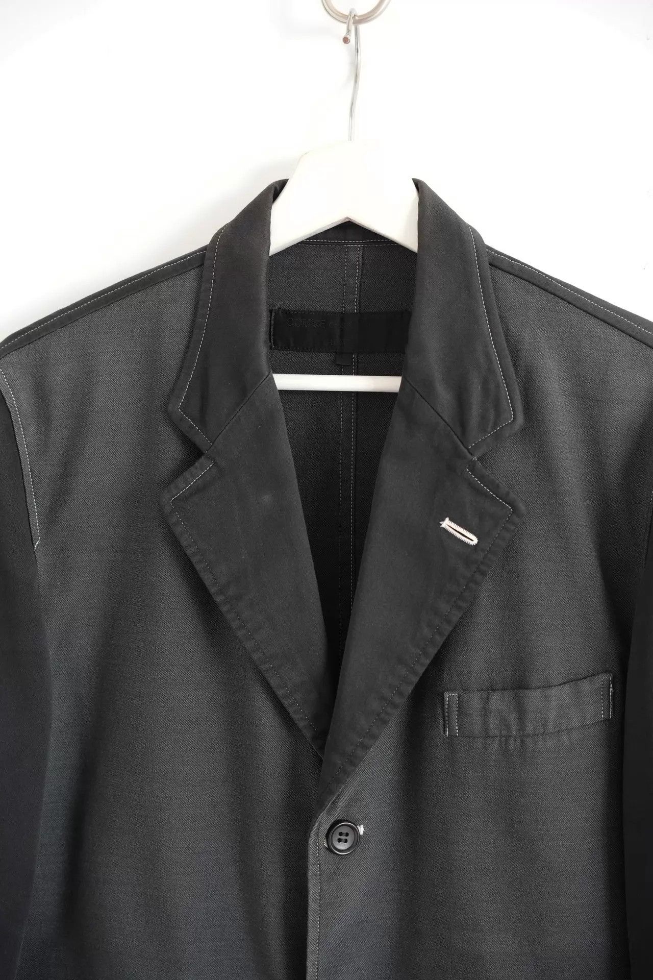 Comme des Garcons CDG Homme 02AW 3B Contrast Stitch Paneled Blazer Size US S / EU 44-46 / 1 - 3 Thumbnail