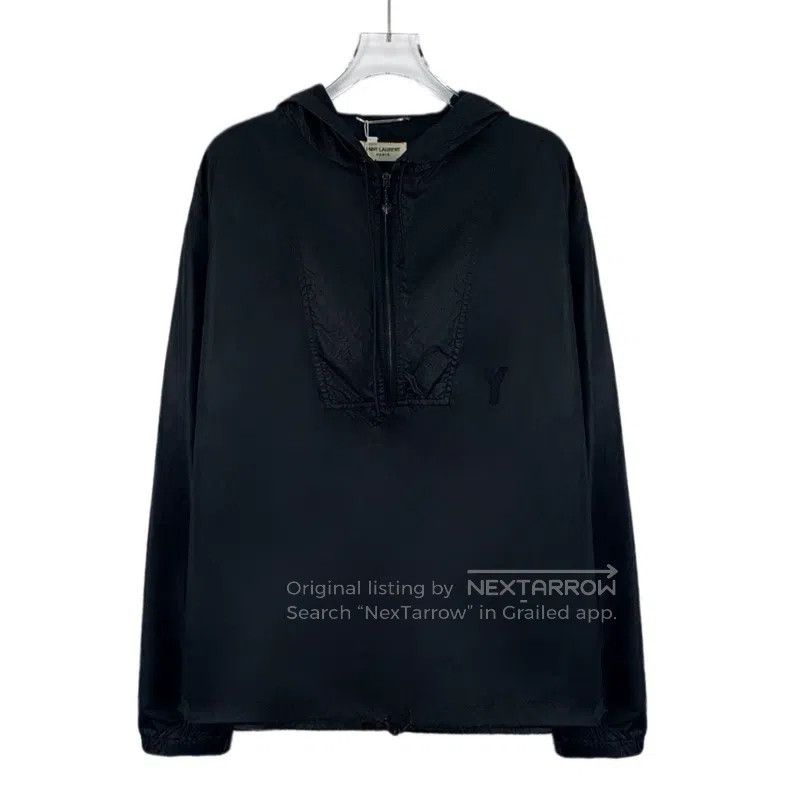 Saint Laurent Paris Saint Laurent Paris Black Letter Embroidered Hooded Half Z Size US S / EU 44-46 / 1 - 1 Thumbnail