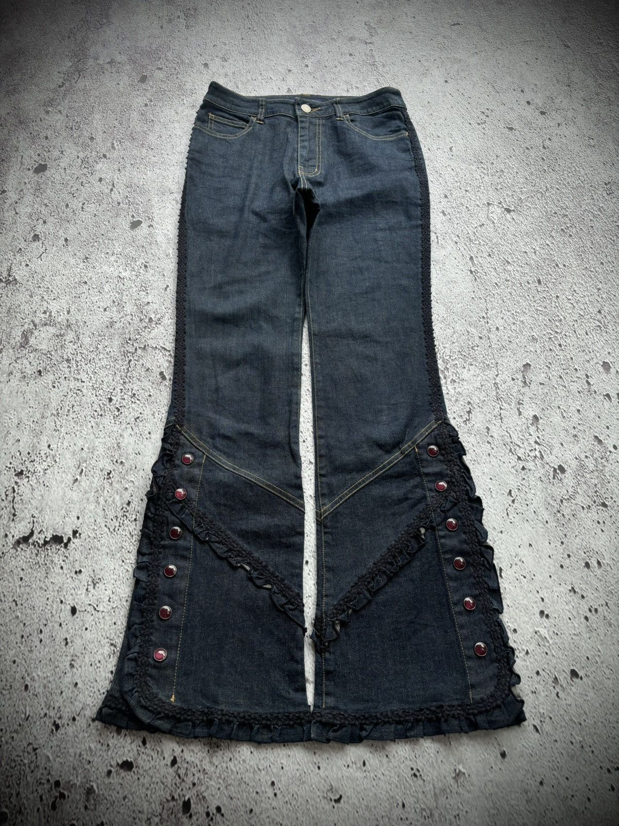 Hysteric Glamour 2000' Flare pink house botton bootcut style jeans Size 27" / US 4 / IT 40 - 1 Thumbnail