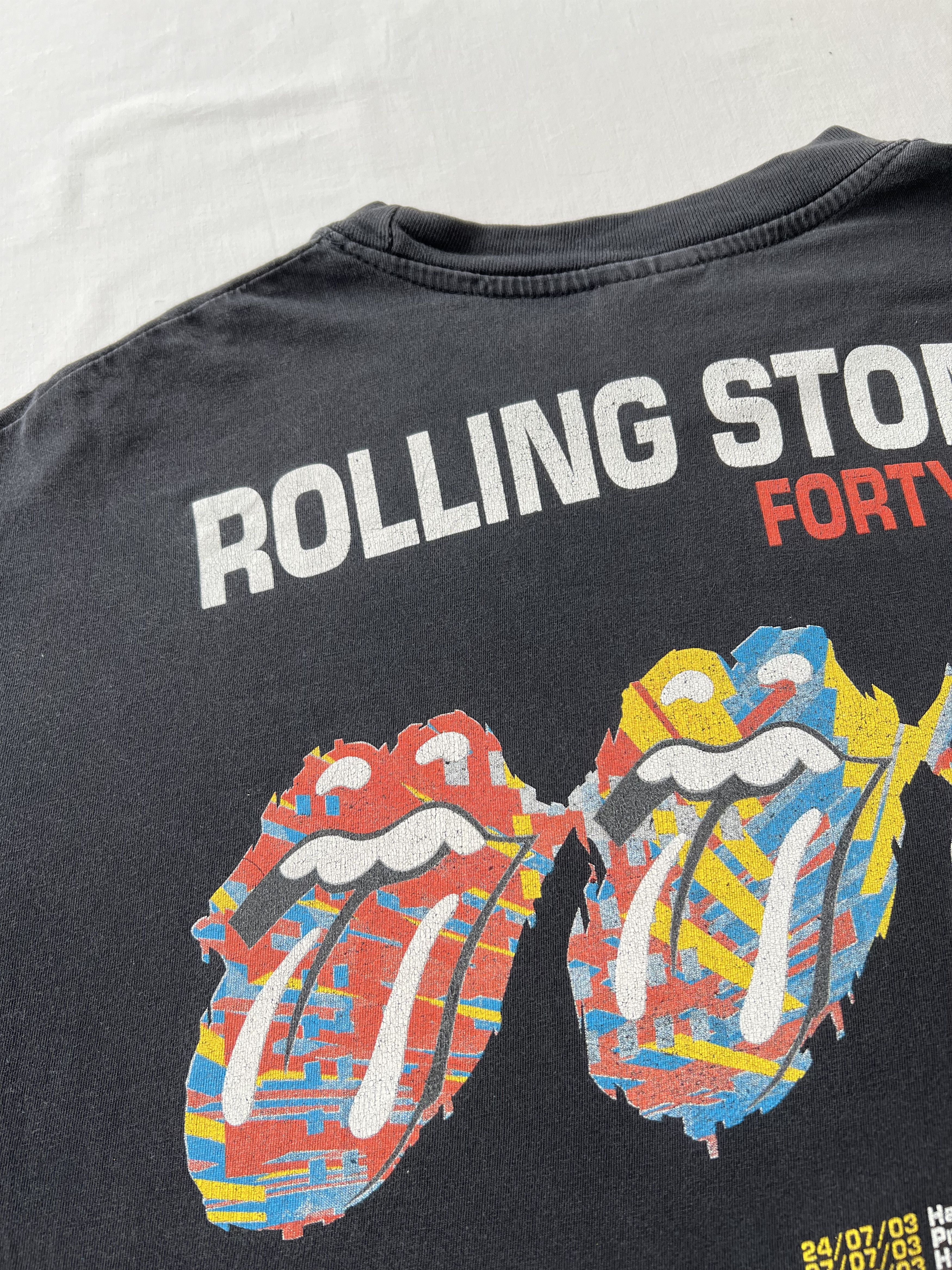 Band Tees Vintage 2003 Rolling Stones Forty Licks Tour Black T-shirt Size US L / EU 52-54 / 3 - 13 Thumbnail