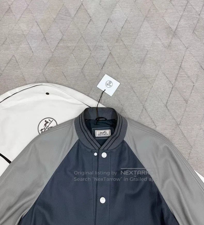Hermes Hermes Autumn-Winter Reindeer Leather Baseball Jacket, 100 Size US M / EU 48-50 / 2 - 2 Thumbnail