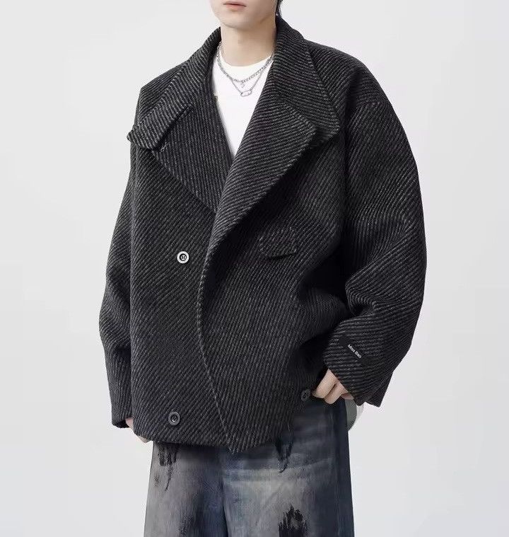 Vintage Retro Y2k Wool Blend Warm Loose Trendy Coat Jacket Size US XL / EU 56 / 4 - 2 Thumbnail