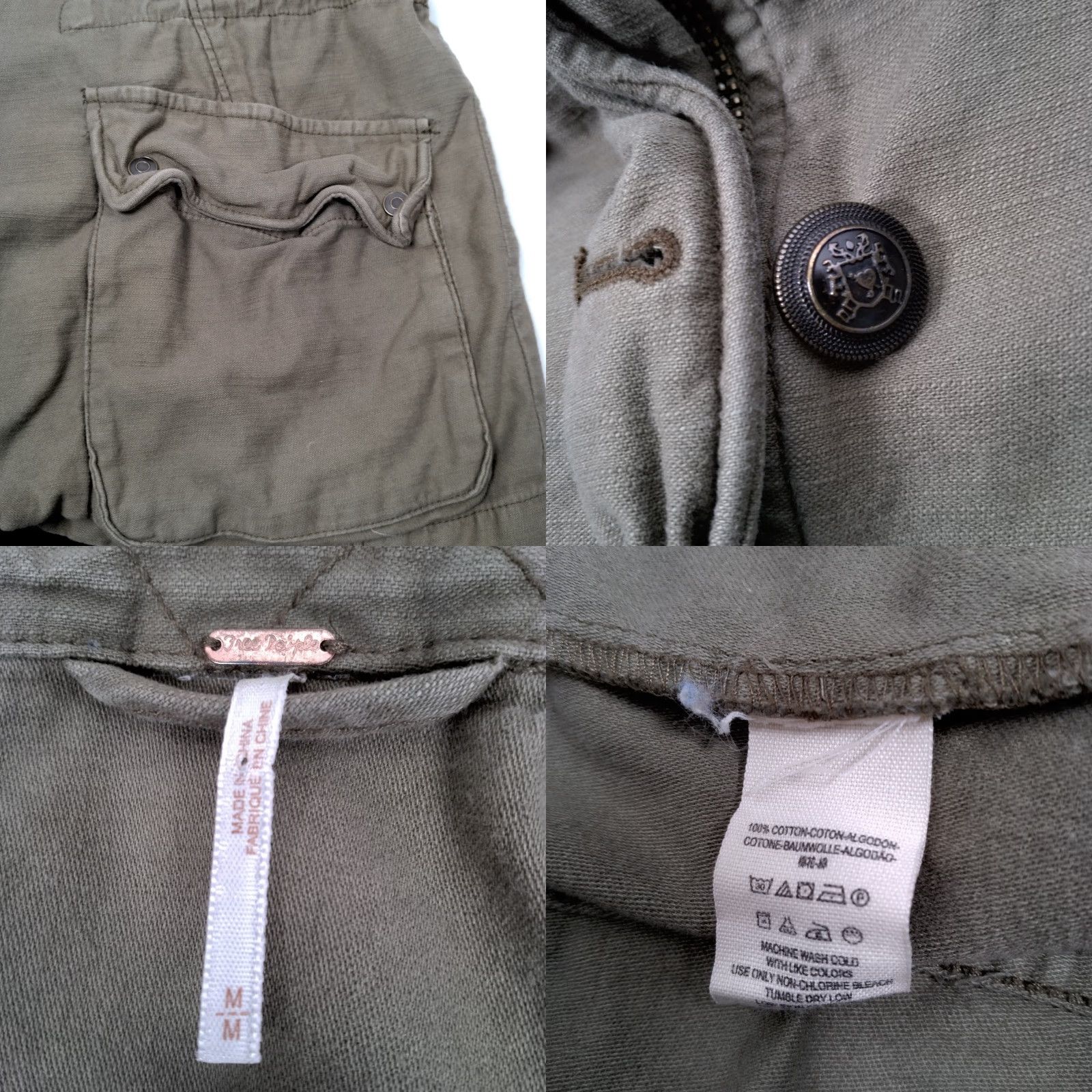 Free People Free People Not Your Brothers Surplus Jacket M Women Green Army Military Utility Pocket Crest Buttons Long Sleeve Button Zip Jacket Size M / US 6-8 / IT 42-44 - 9 Thumbnail