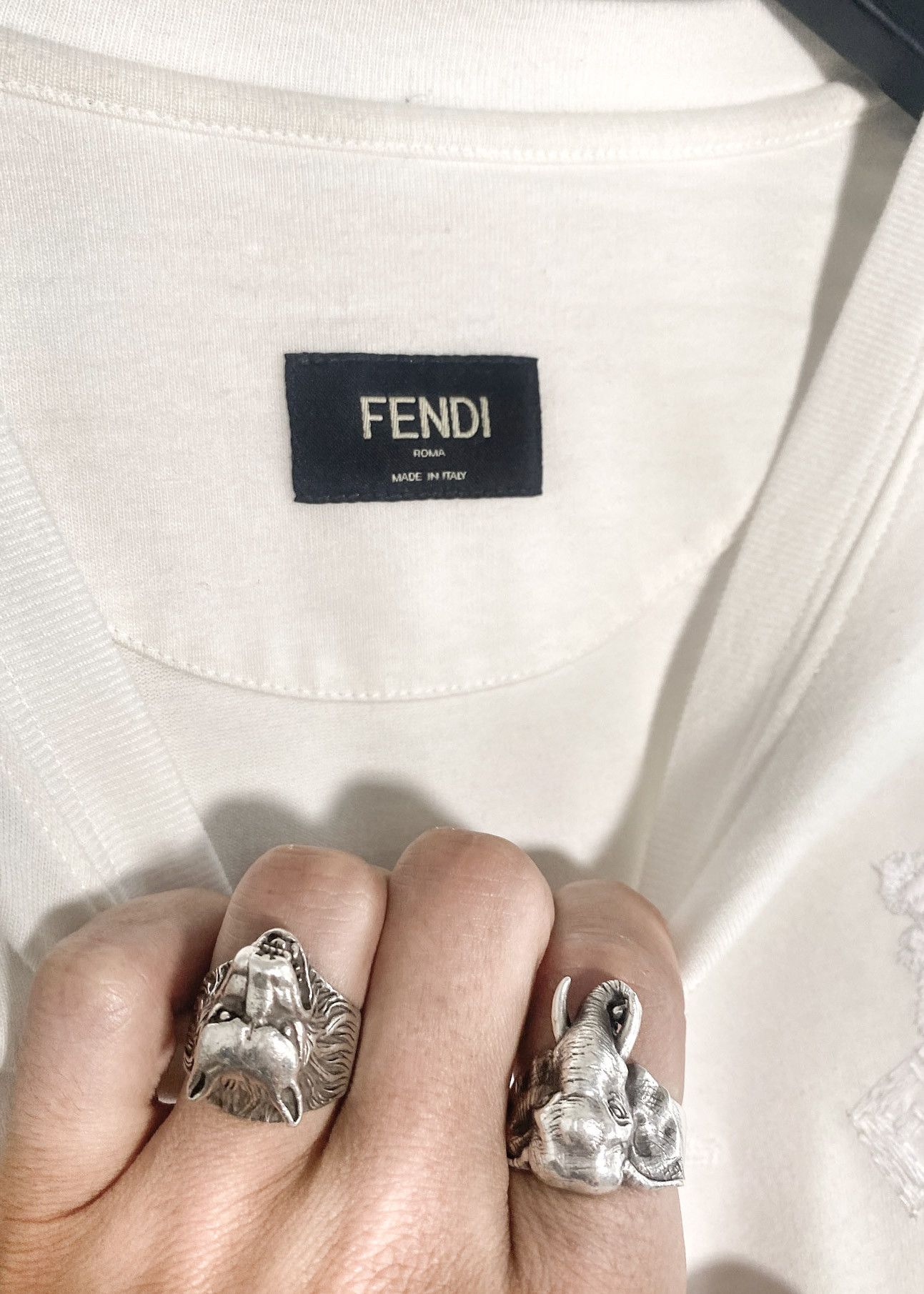 Fendi Fendi White Zodiac Signs Astrology Embroideries T-shirt Size US M / EU 48-50 / 2 - 6 Thumbnail