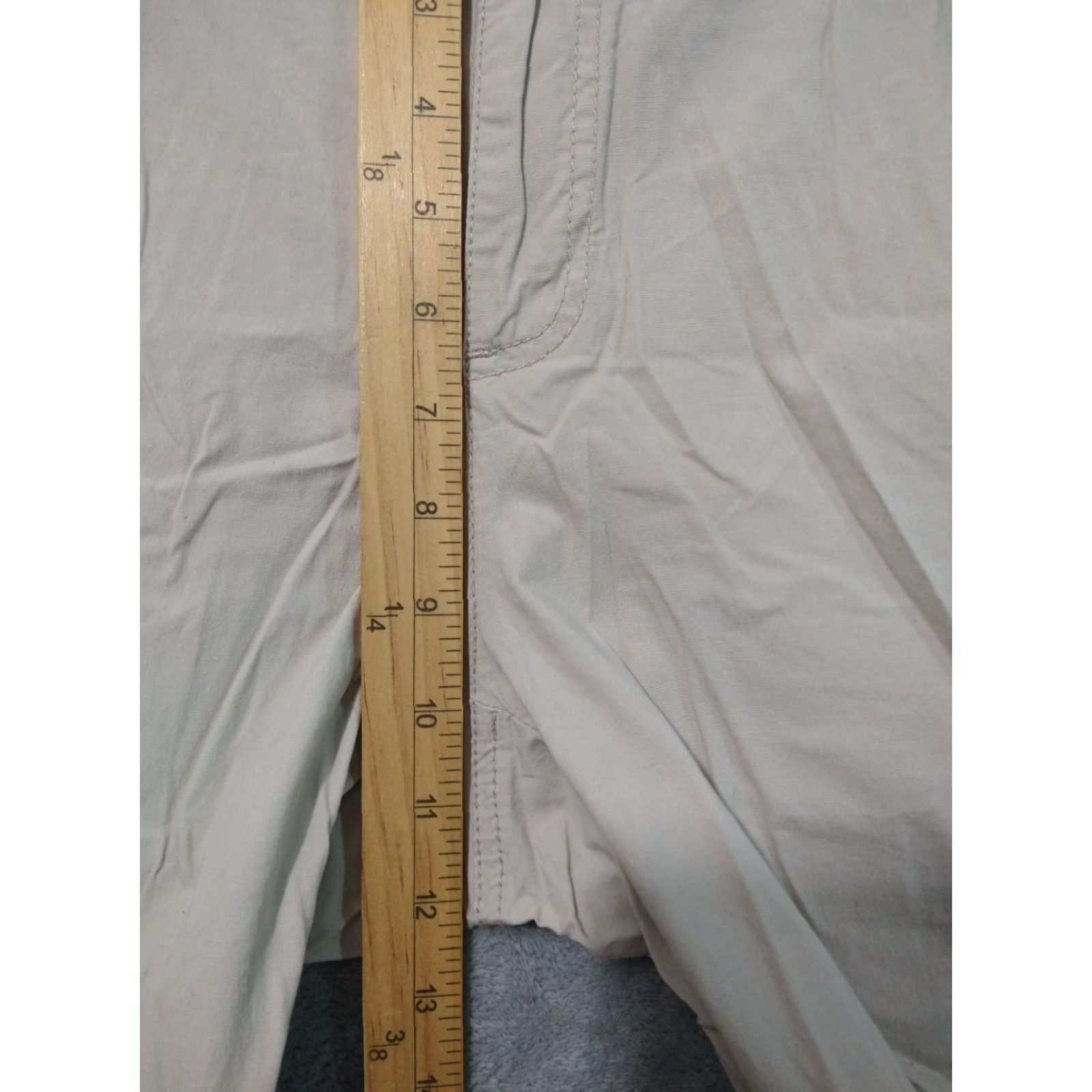 Vintage Chico's Beiges Womens Capris Crop Pants Stretch Cotton Spandex Casual Cropped Midi 19.5 Inseam 32 In Waist Regular Straight Leg Medium M Women Size 32" / US 10 / IT 46 - 4 Thumbnail