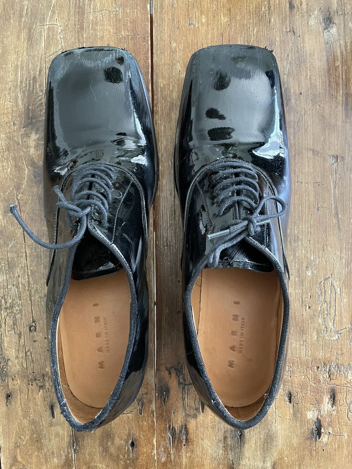 Marni Marni Patent Leather Distressed Derbys Size US 9.5 / EU 42-43 - 1 Thumbnail