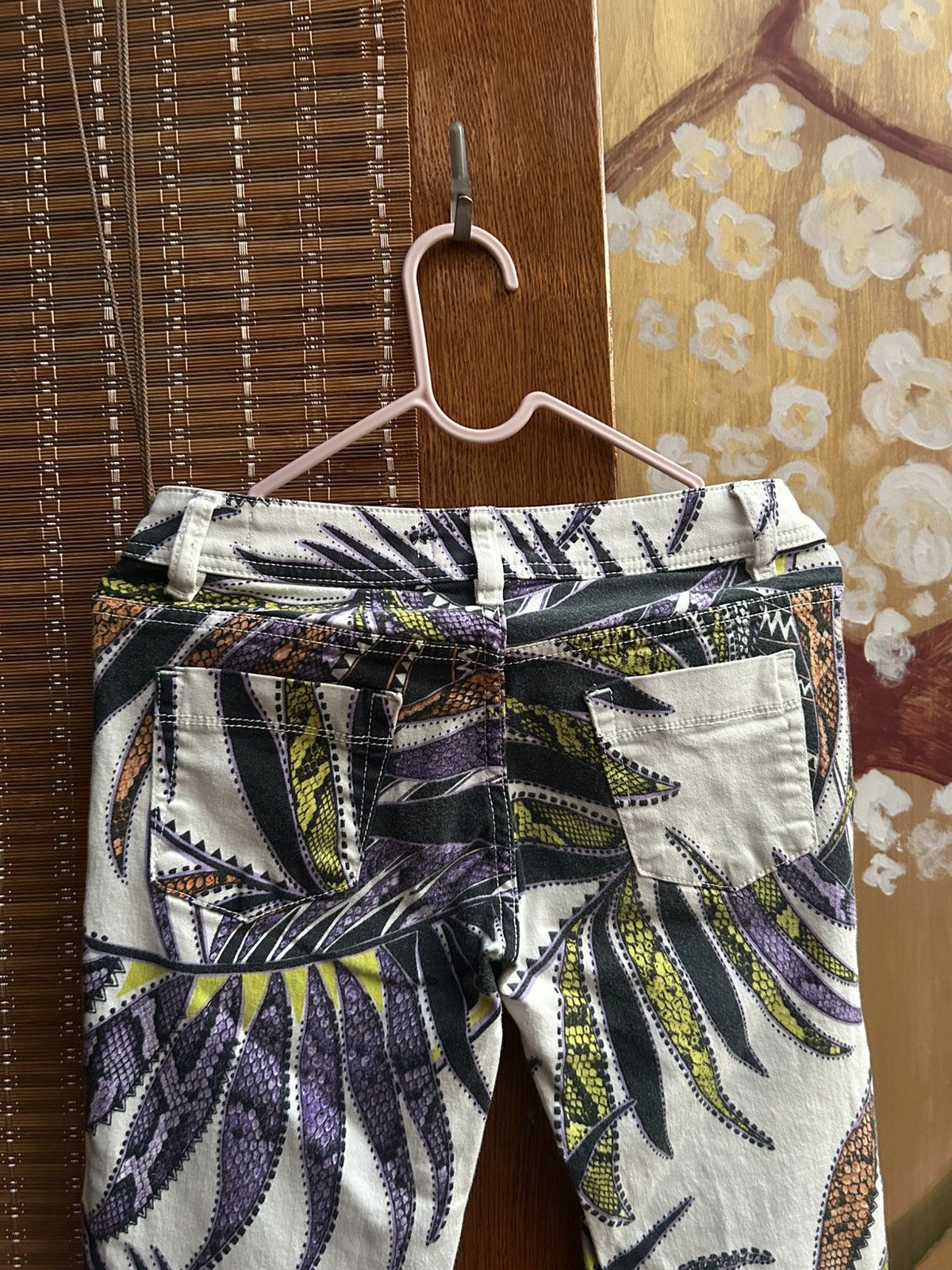 Just Cavalli Vintage Just Cavalli Floral Print Skinny Jeans Ankle Zip Size 26" / US 2 / IT 38 - 4 Thumbnail