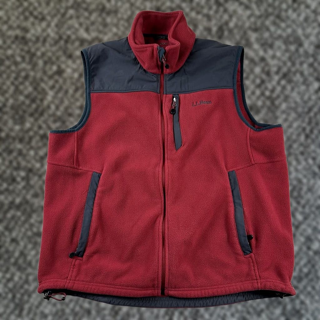 Vintage VINTAGE LL Bean Outdoors All Conditions Fleece Vest Men Large Polartec Wind Pro Red Gray Vest Mens L Football Size US L / EU 52-54 / 3 - 1 Thumbnail