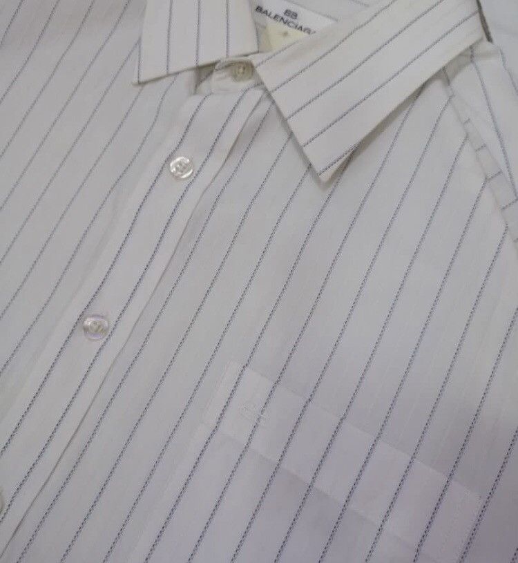 Balenciaga × Vintage Striped🔥Balenciaga Striped Short Sleeve Shirt Size US XL / EU 56 / 4 - 2 Thumbnail