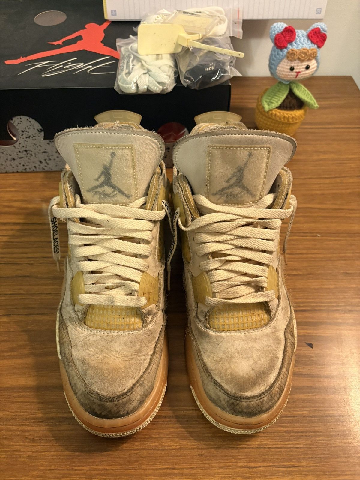 Nike × Off-White Off-White Nike Air Jordan 4 Sail US8 Size US 8 / EU 41 - 4 Thumbnail