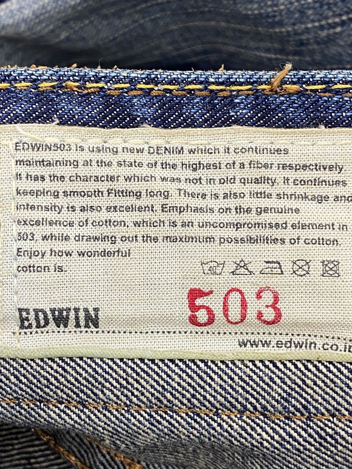 Edwin Edwin Ripped Faded Wash Style Straight Leg Jeans Size US 33 - 11 Thumbnail