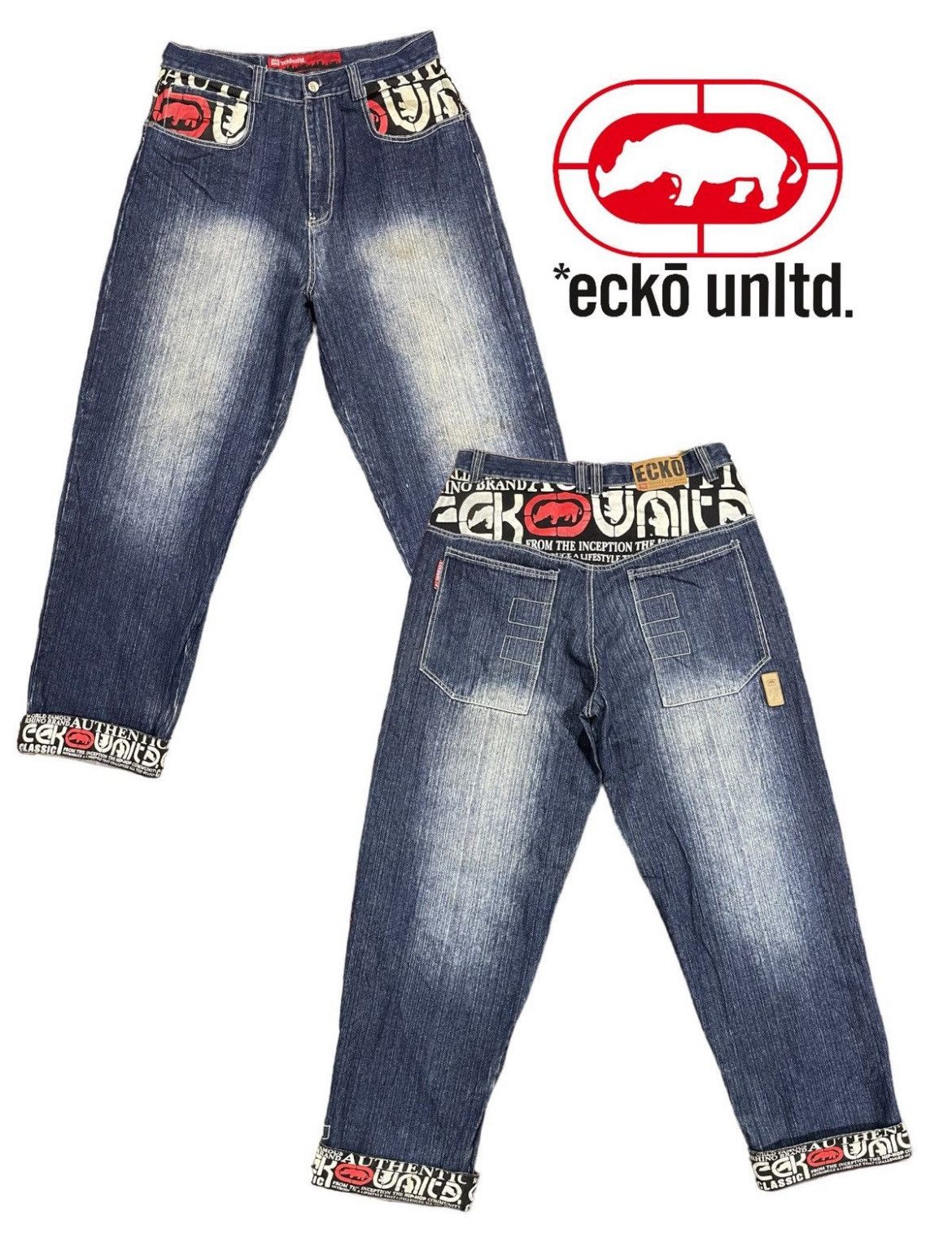 Ecko Unltd. Rare💥Vintage Ecko Unltd Baggy Jeans Similar To JNCO | Grailed