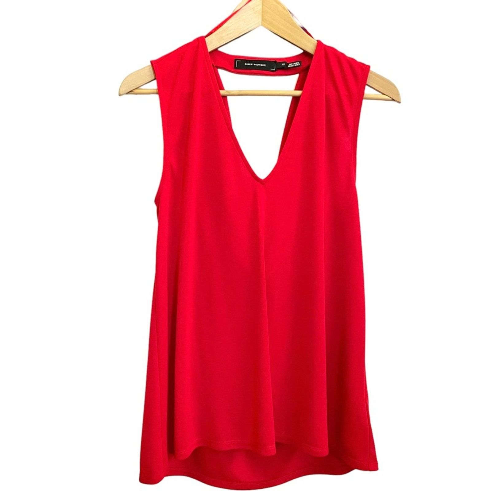 Robert Rodriguez Robert Rodriguez Tyler Red Drape Back Sleeveless Top Blouse Size S / US 4 / IT 40 - 2 Thumbnail