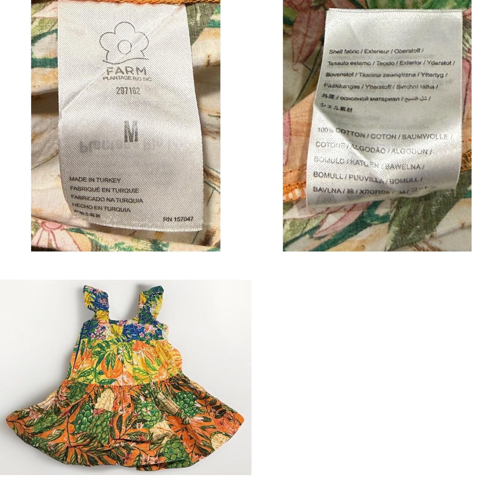 Farm Rio Farm Rio Caipirinha Mini Dress 100% Cotton Sleeveless Floral Printed Multi Day/Night Casual Womens M Size M / US 6-8 / IT 42-44 - 8 Thumbnail