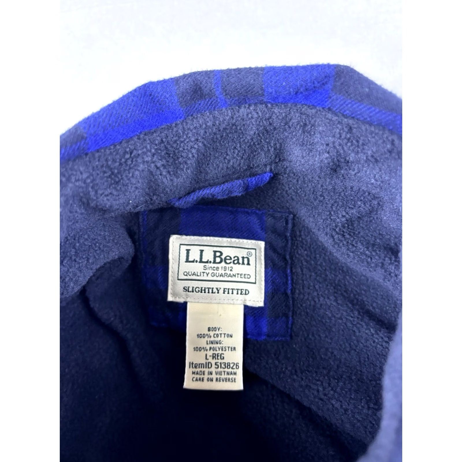 Vintage LL Bean Shirt Men L Blue Black Plaid Fleece Lined Heavyweight Button-Up Long Sleeve Size US L / EU 52-54 / 3 - 3 Thumbnail