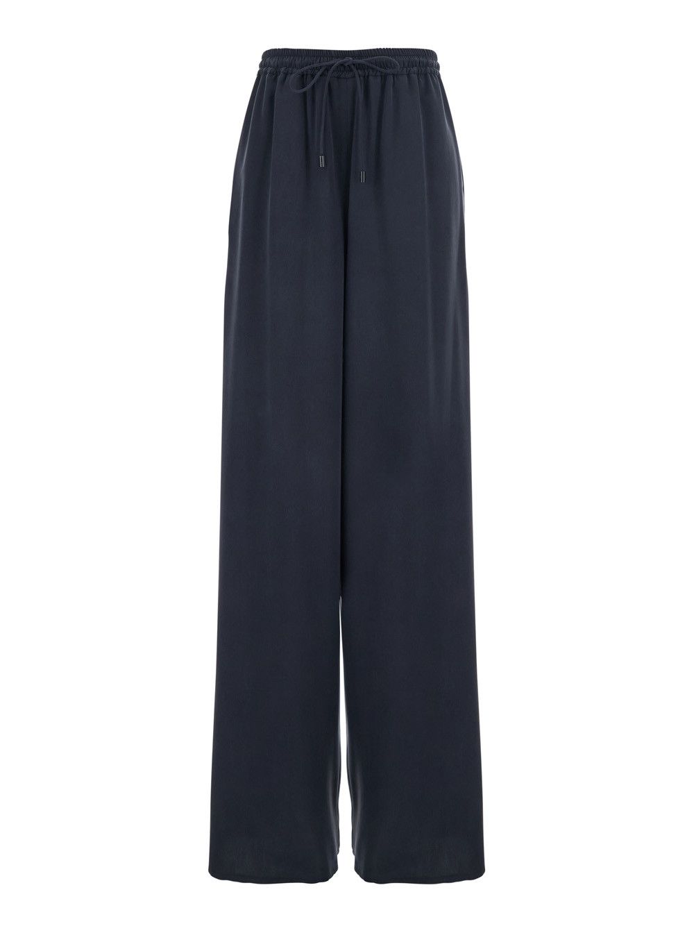 Max Mara 'Genero' Blue Silk Pants with Elastic Waist and Drawstring Woman Size 30" / US 8 / IT 44 - 1 Thumbnail