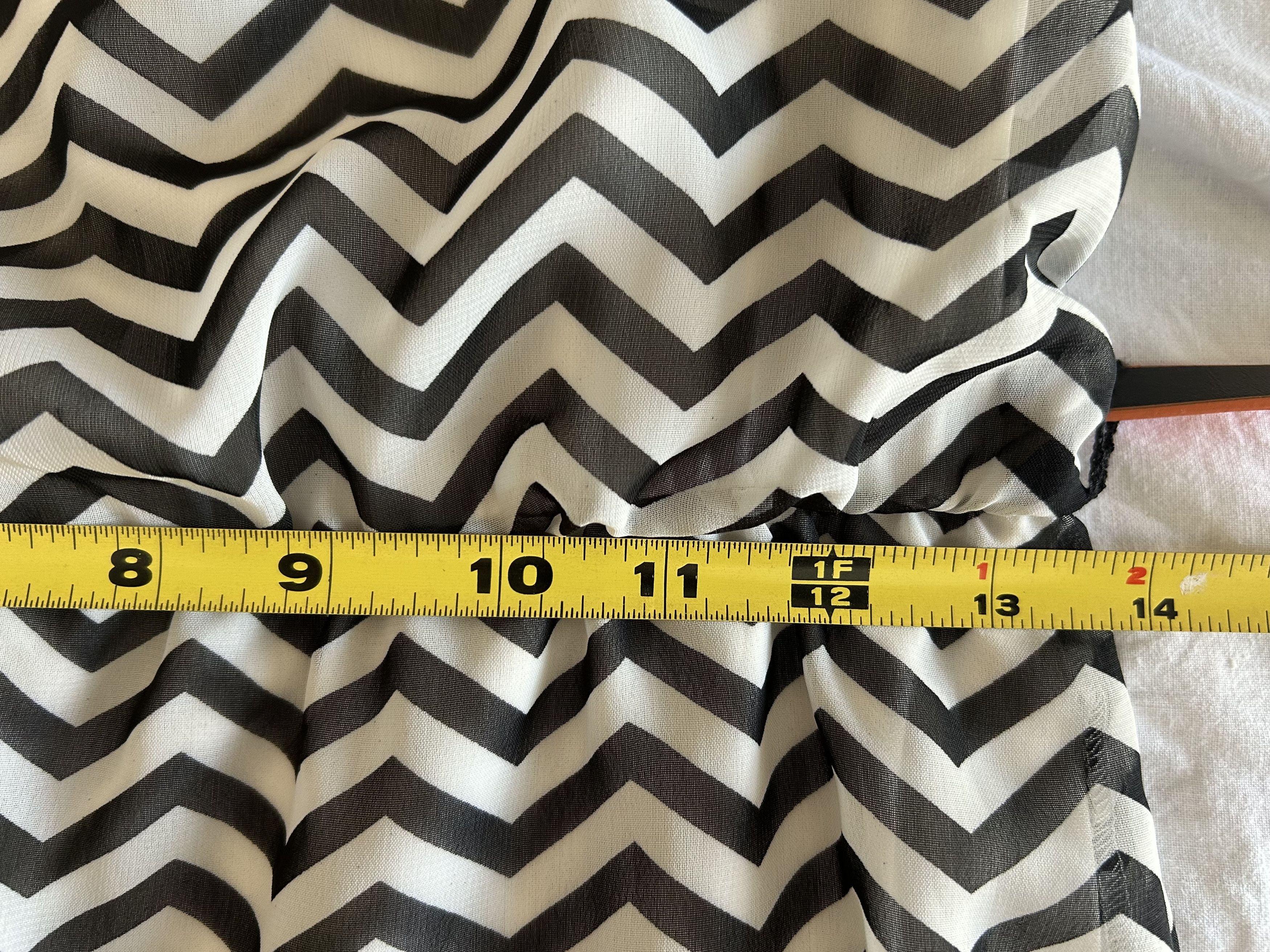 Other Black White Chevron Print Blouson Dress Summer Beach Bongo M Size M / US 6-8 / IT 42-44 - 5 Thumbnail