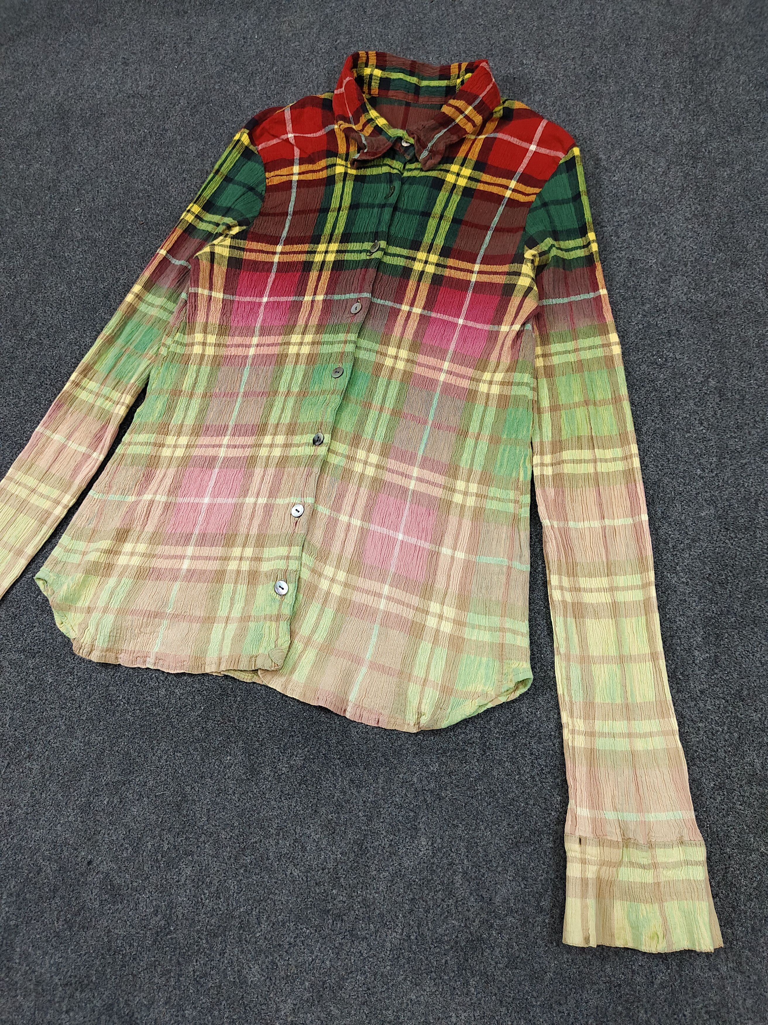 Tsumori Chisato 🇯🇵 Tsumori Chisato Ombre Plaid Pleated Multicolor Gradient Size M / US 6-8 / IT 42-44 - 6 Thumbnail