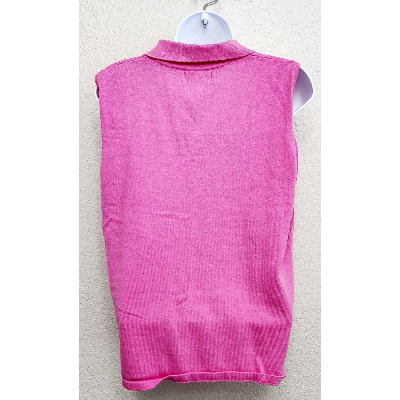 Evan Picone Evan Picone Pink Pointed Collar Sleeveless Tight Knit Top XL Size XL / US 12-14 / IT 48-50 - 2 Thumbnail