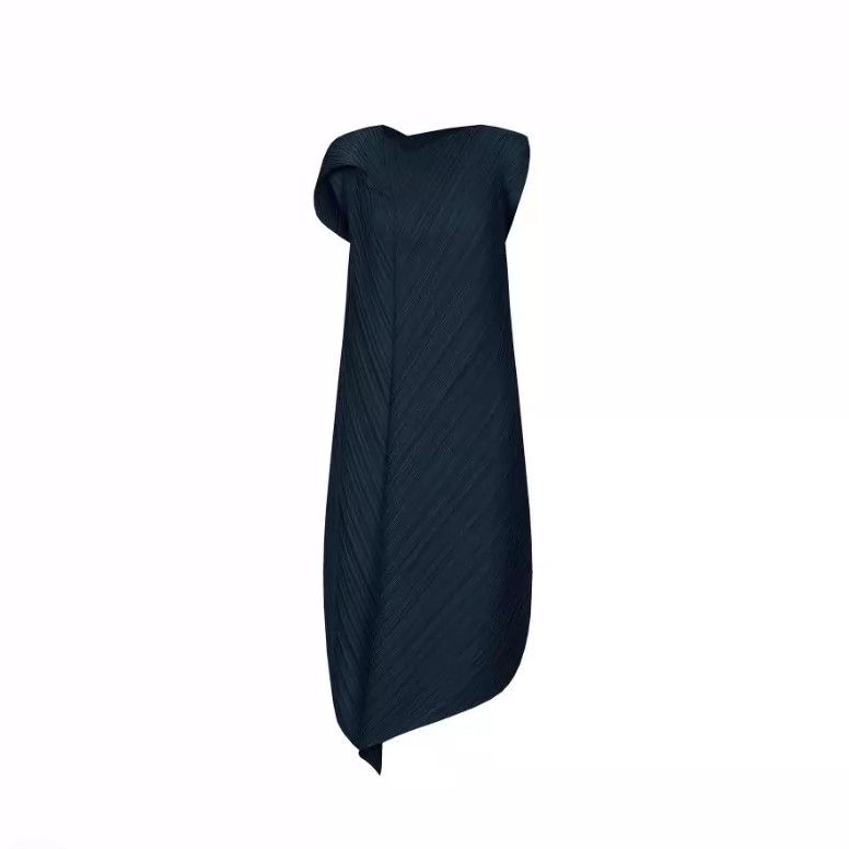 Issey Miyake Issey Miyake size:3 Navy blue irregular kelp dress Size S / US 4 / IT 40 - 4 Thumbnail