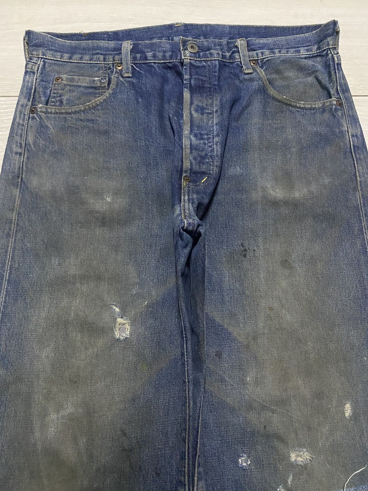 Levi's Vintage Levis 702xx Big E Japan Buckle Back Destroy Baggy Size US 35 - 3 Thumbnail