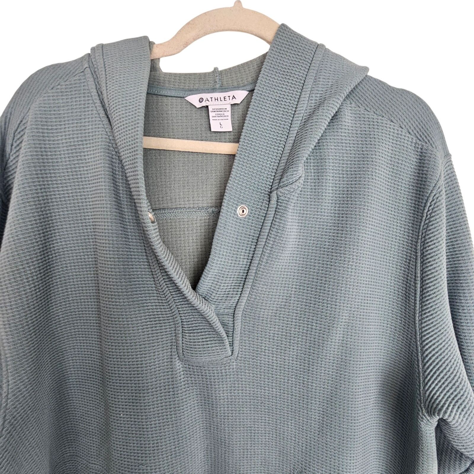 Athleta Athleta Coaster Luxe Waffle Hoodie Sweater Size L Activewear Size L / US 10 / IT 46 - 2 Thumbnail