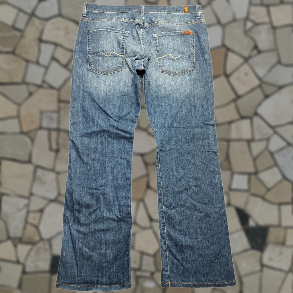 7 For All Mankind 7 For All Mankind Brett Jeans Mens 36x31 Blue Medium Wash Bootcut Denim 5-Pocket USA Stretch Regular 10.5 Rise Regular Fit Zip Closed Size US 36 / EU 52 - 1 Thumbnail