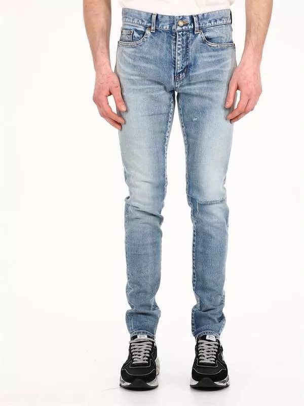 Saint Laurent Paris Saint Laurent D02 SK Skinny Jeans 4568 Ripped Side 27-36 Size US 27 - 9 Thumbnail