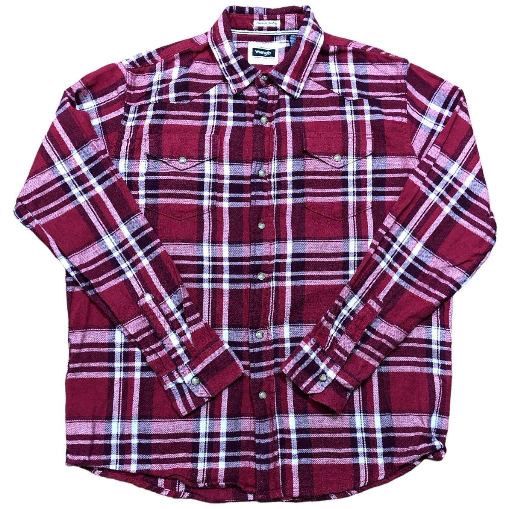 Wrangler VINTAGE Wrangler Red Plaid Men L Pearl Snap Flannel Long Sleeve Shirt Cowboy Size US L / EU 52-54 / 3 - 2 Thumbnail