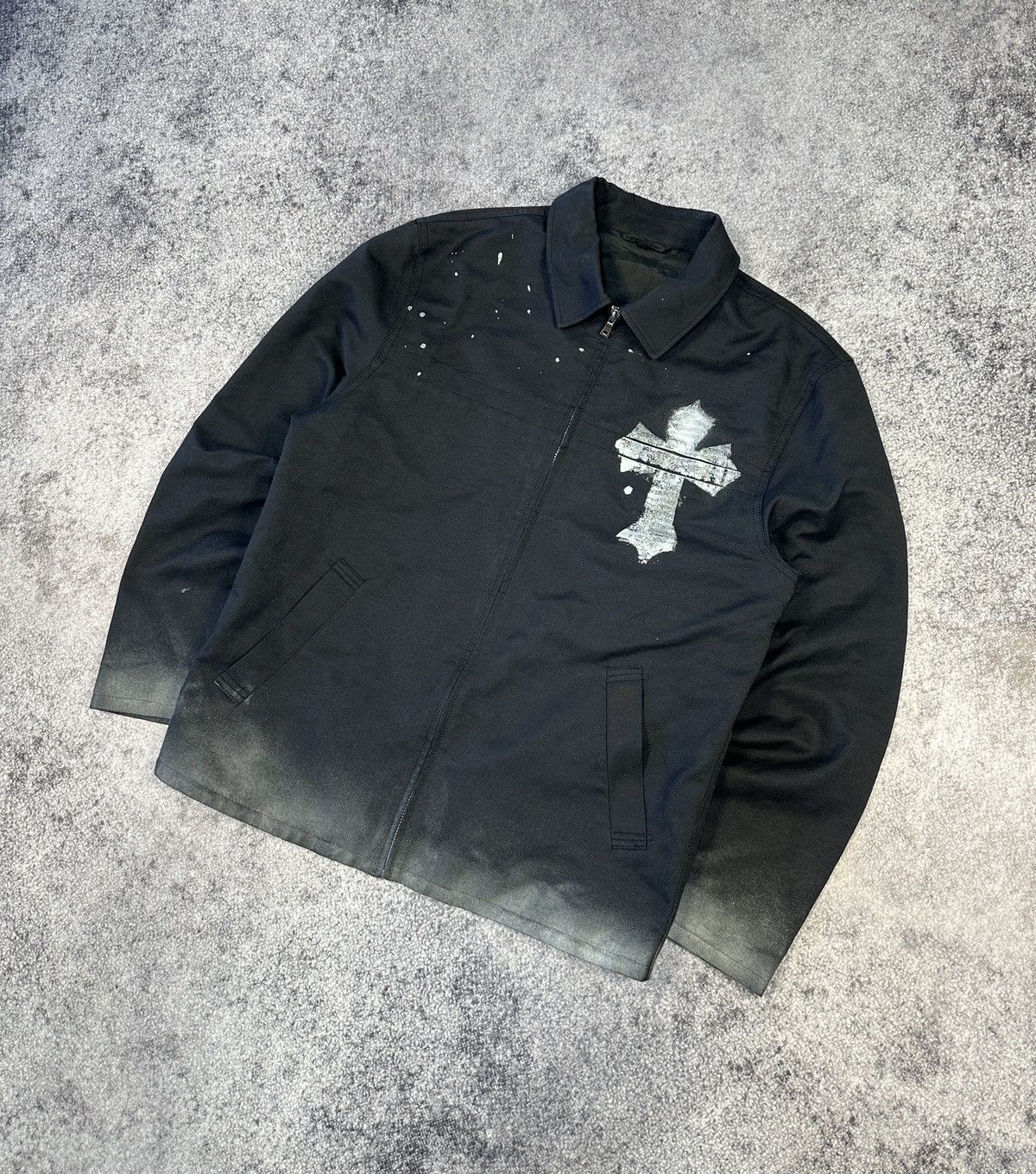 Y2K Cross Logo Jacket Avant Garde Style Opium Rare USA S