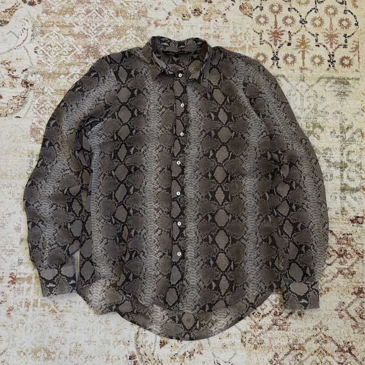Japanese Brand × Vintage Vintage Japanese Style Button Up Shirts Python Skin Size S / US 4 / IT 40 - 1 Thumbnail